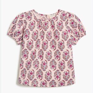 Crewcuts LIKE NEW girls size 4/5 cotton floral print puff sleeve blouse top